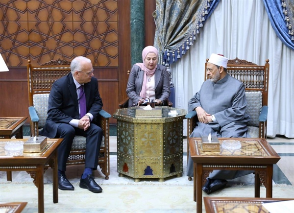 شيخ الأزهر يستقبل السفير السويدي لدى مصر .jpeg